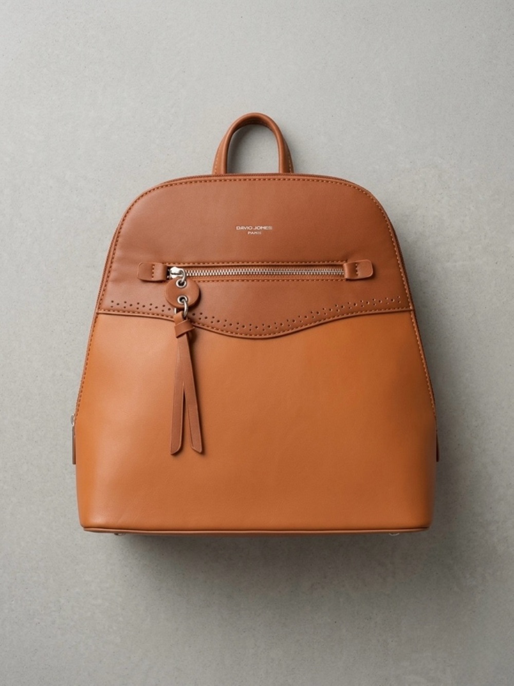 DAVID JONES Tan Leatherette Backpack